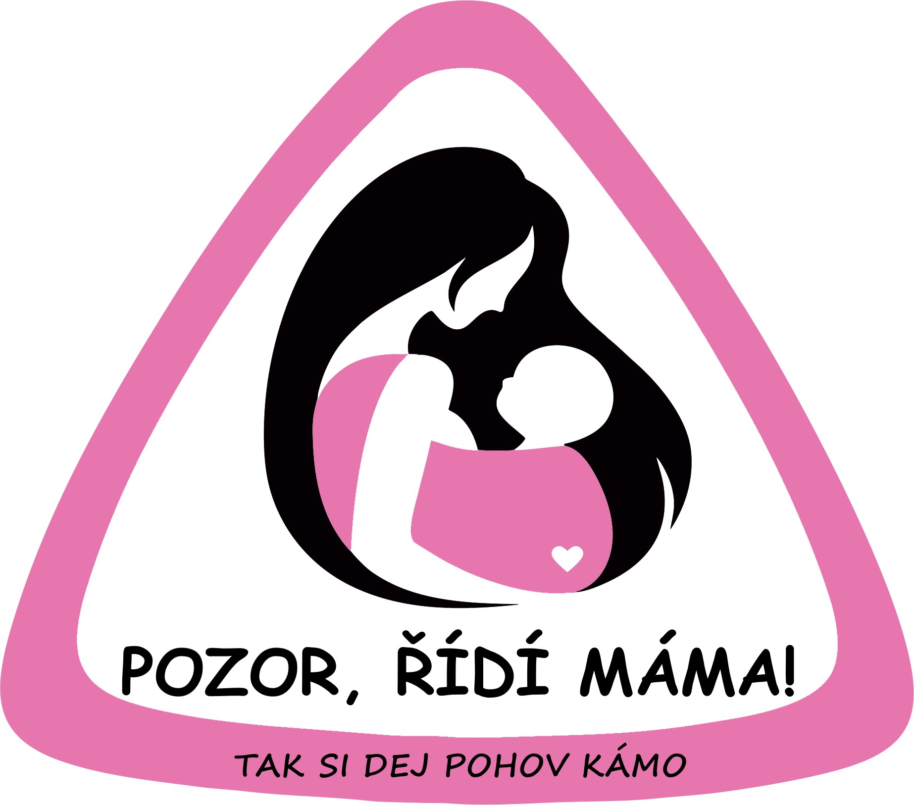 Samolepka na auto " řídí máma,tak si dej pohov " růžová