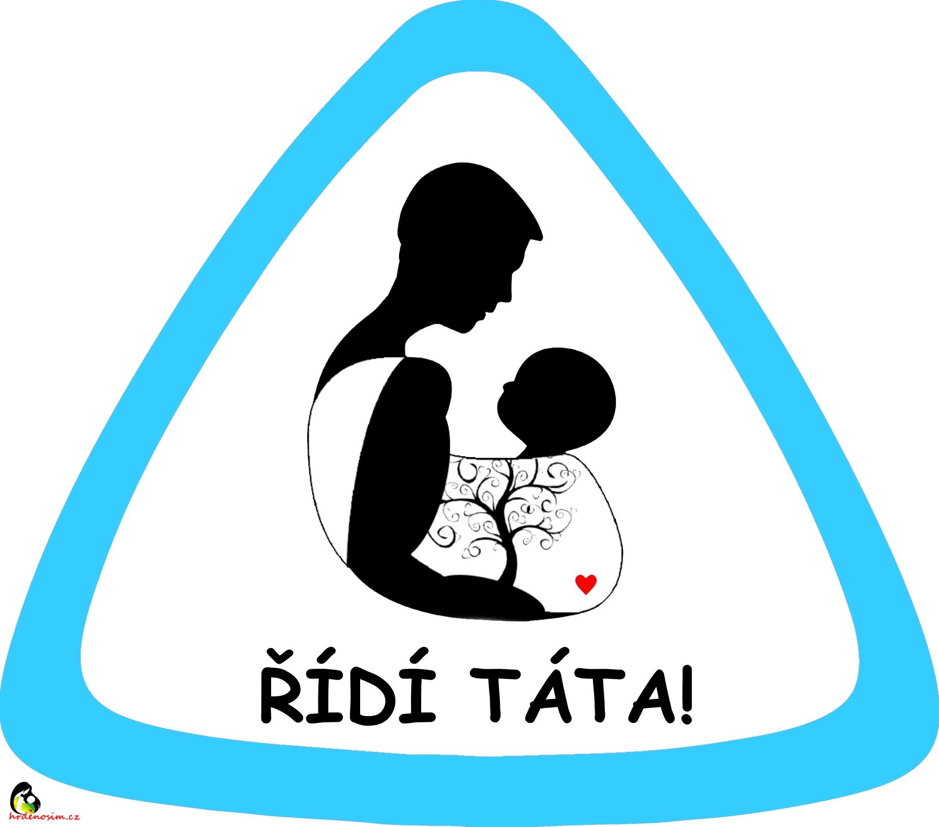 Samolepka na auto " Řídí táta "modrá
