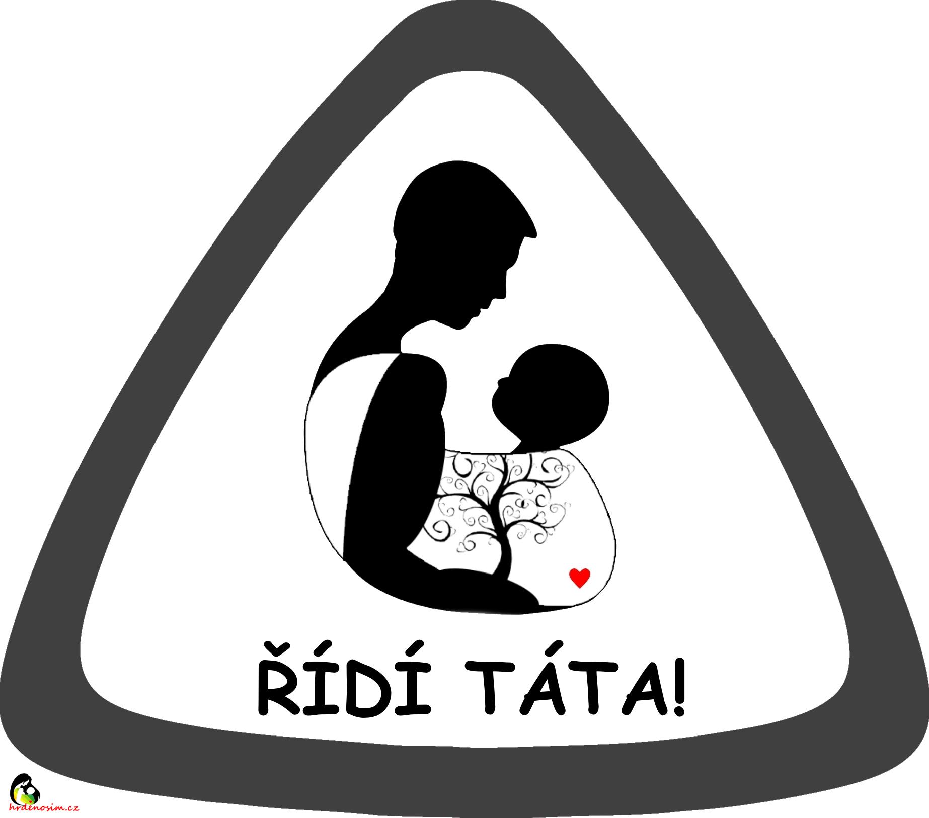 Samolepka na auto " Řídí táta "šedá