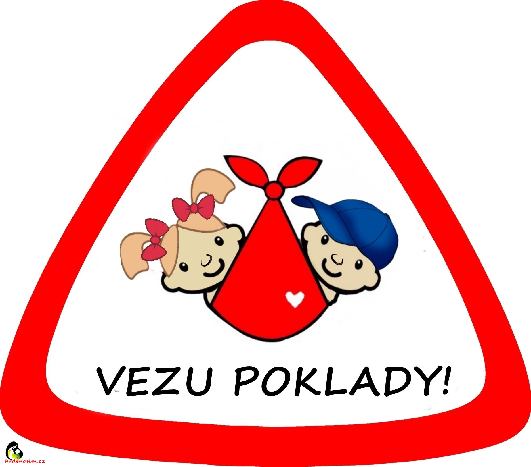 Samolepka na auto " Vezu poklady" děti