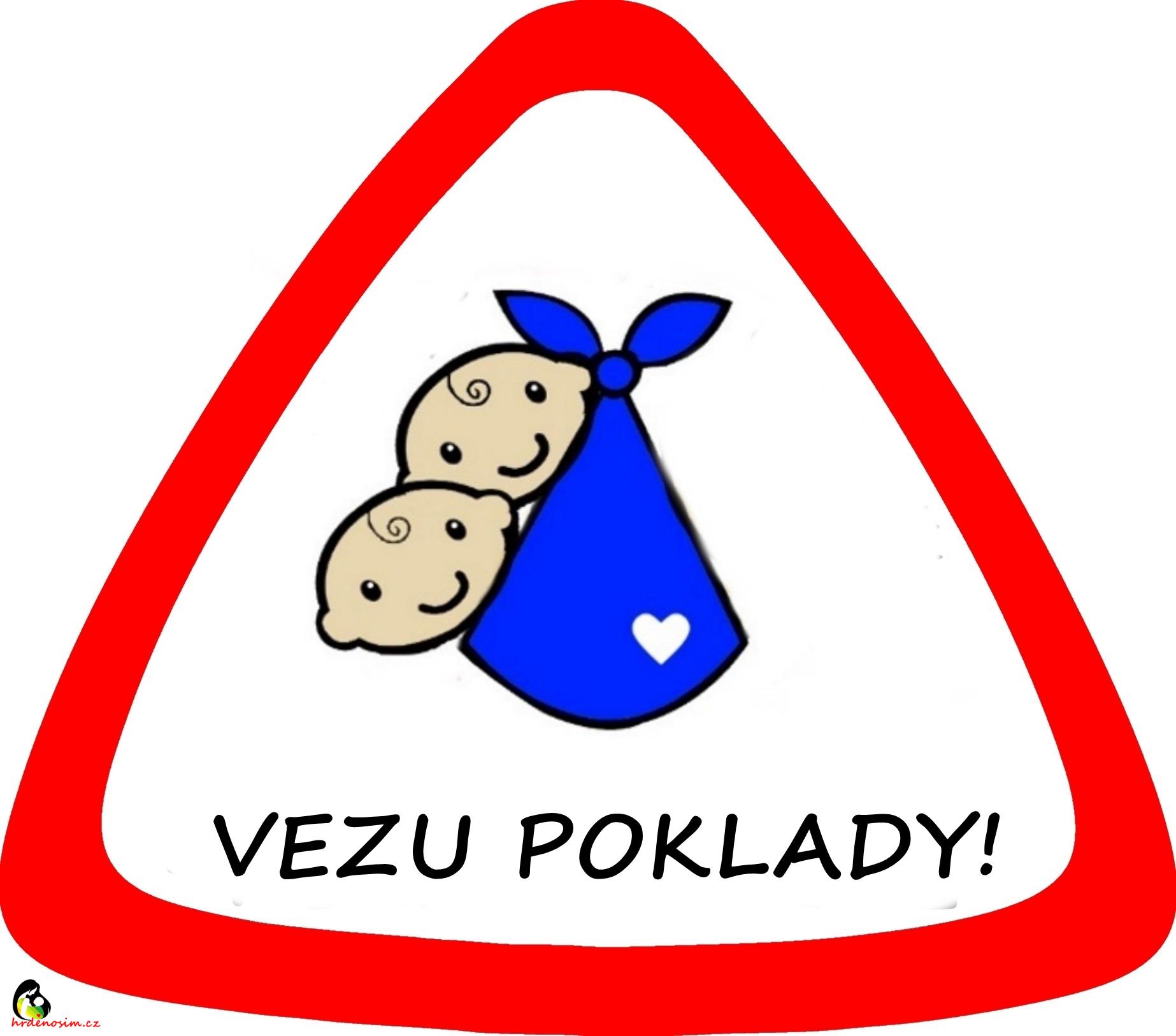 Samolepka na auto " Vezu poklady" kluci