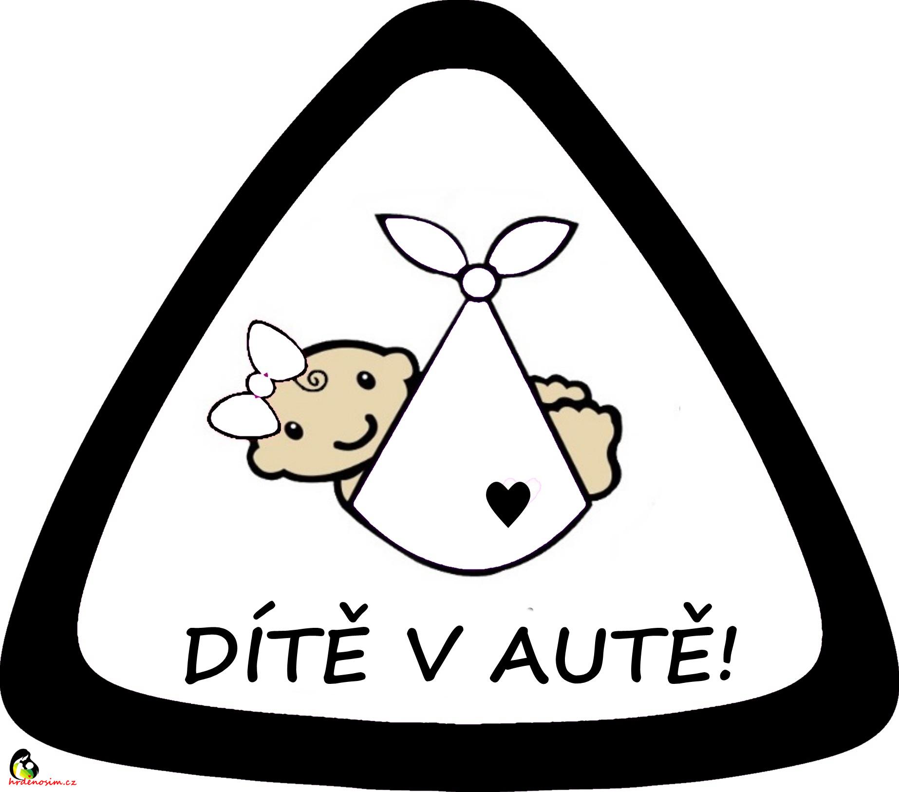 Samolepka na auto " Dítě v autě "černá