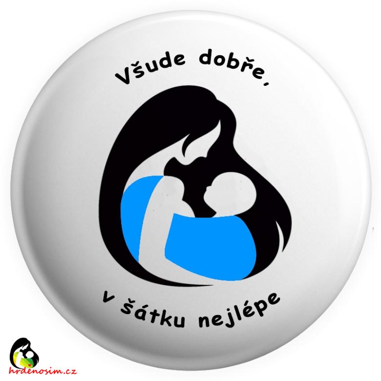 „Všude dobře, v šátku nejlépe" modrá