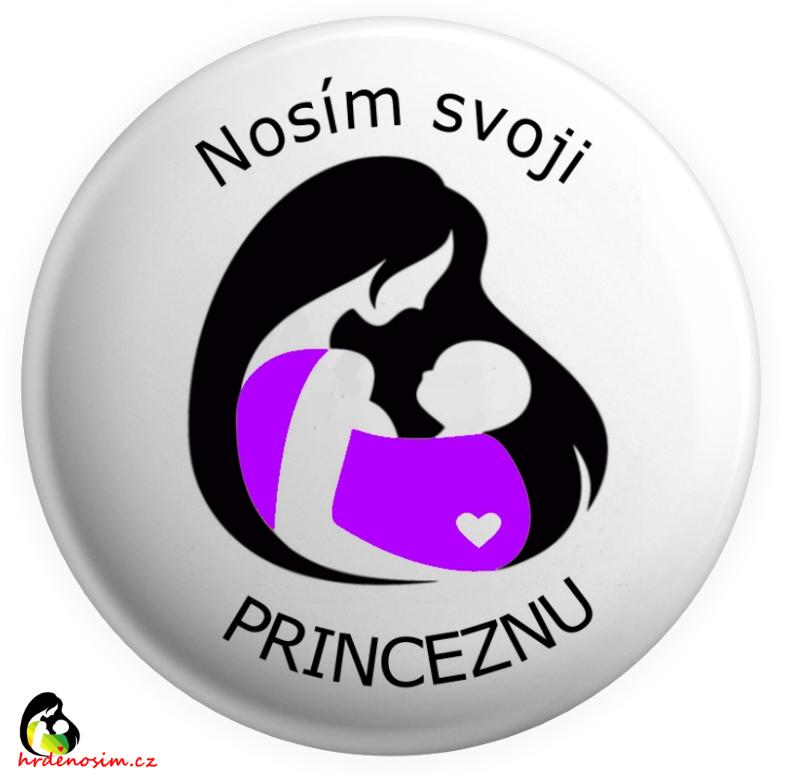 Placka „Nosím svoji princeznu" fialová