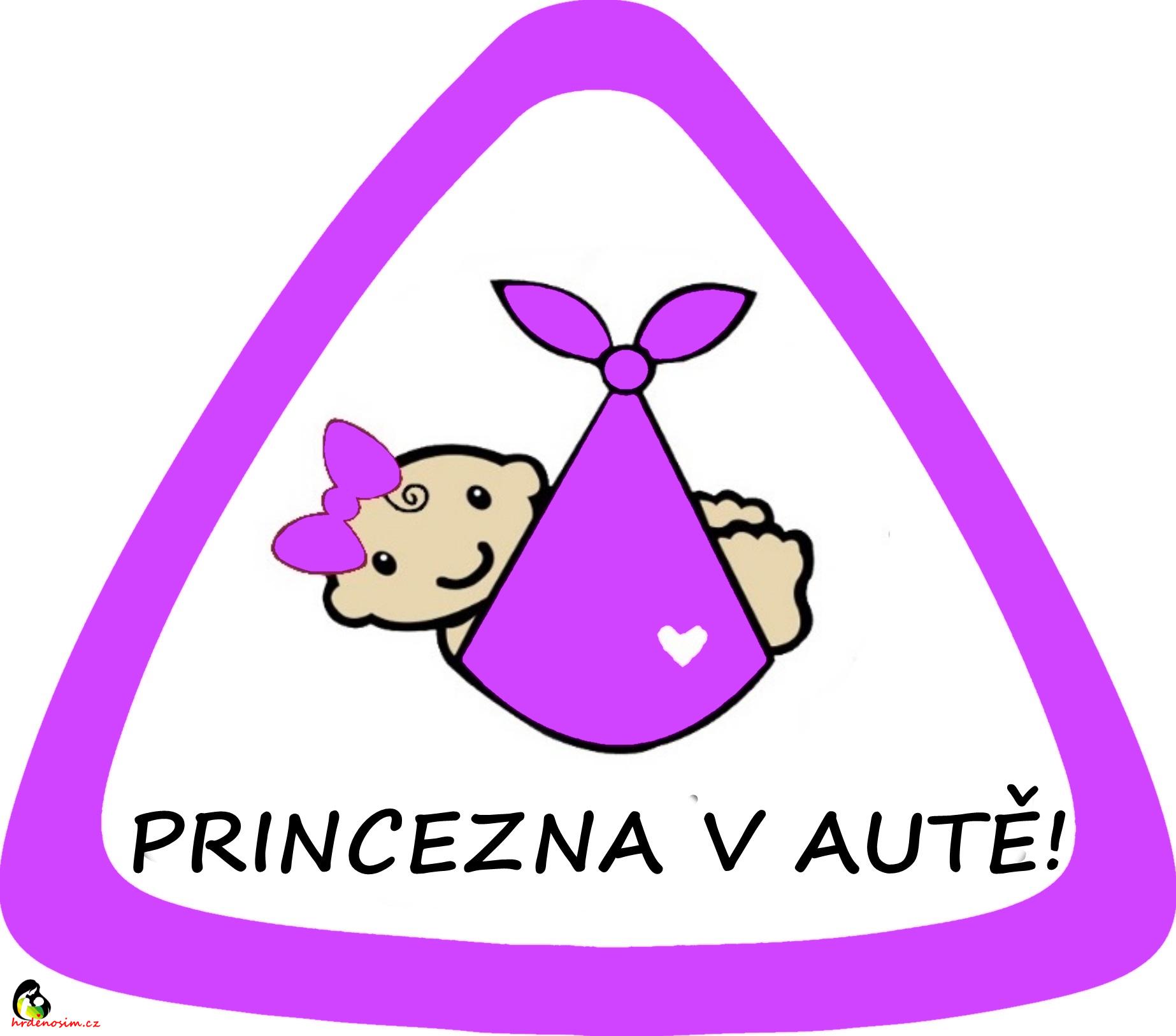 Samolepka na auto " princezna v autě "fialová
