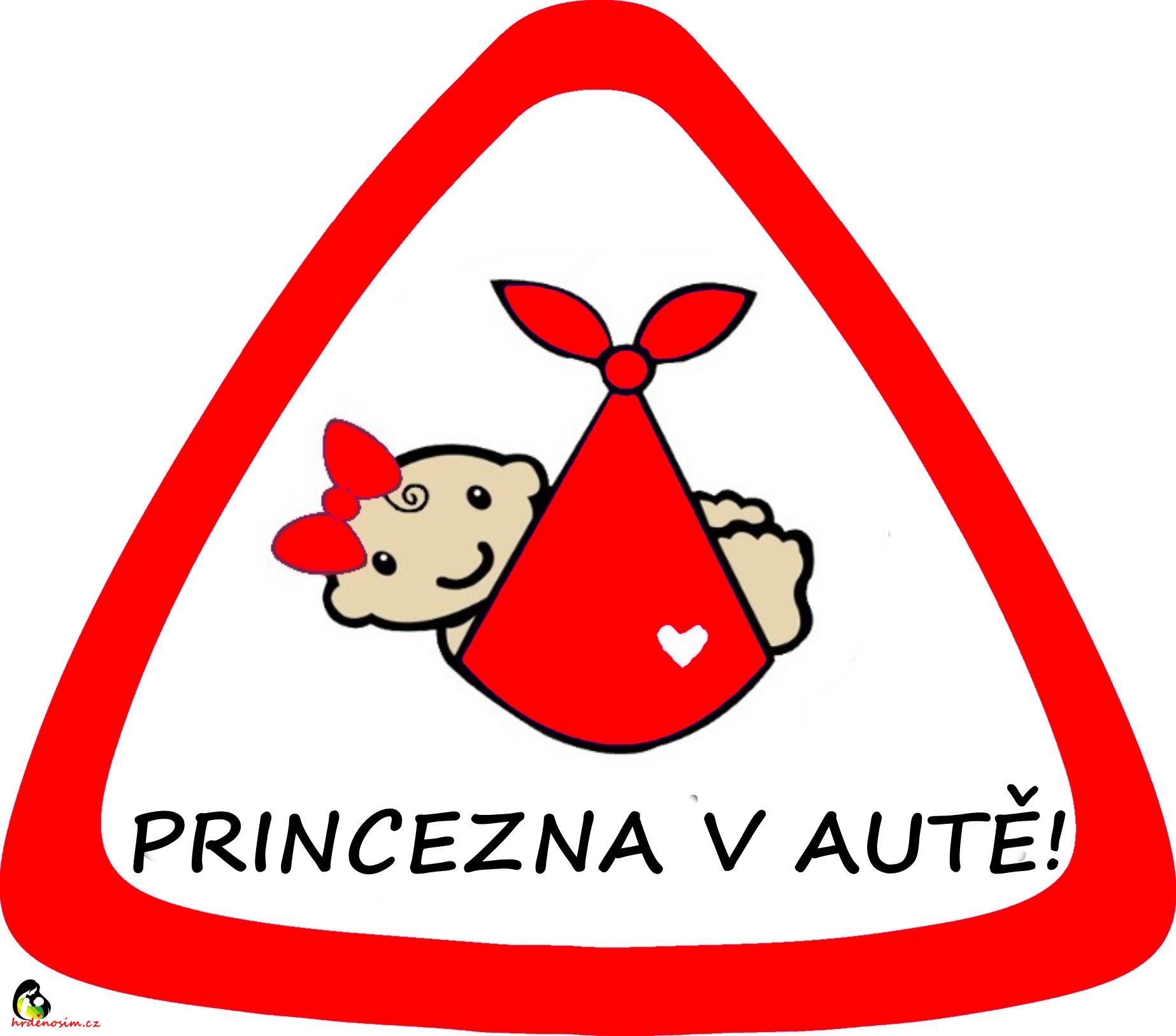 Samolepka na auto " princezna v autě" celočervená