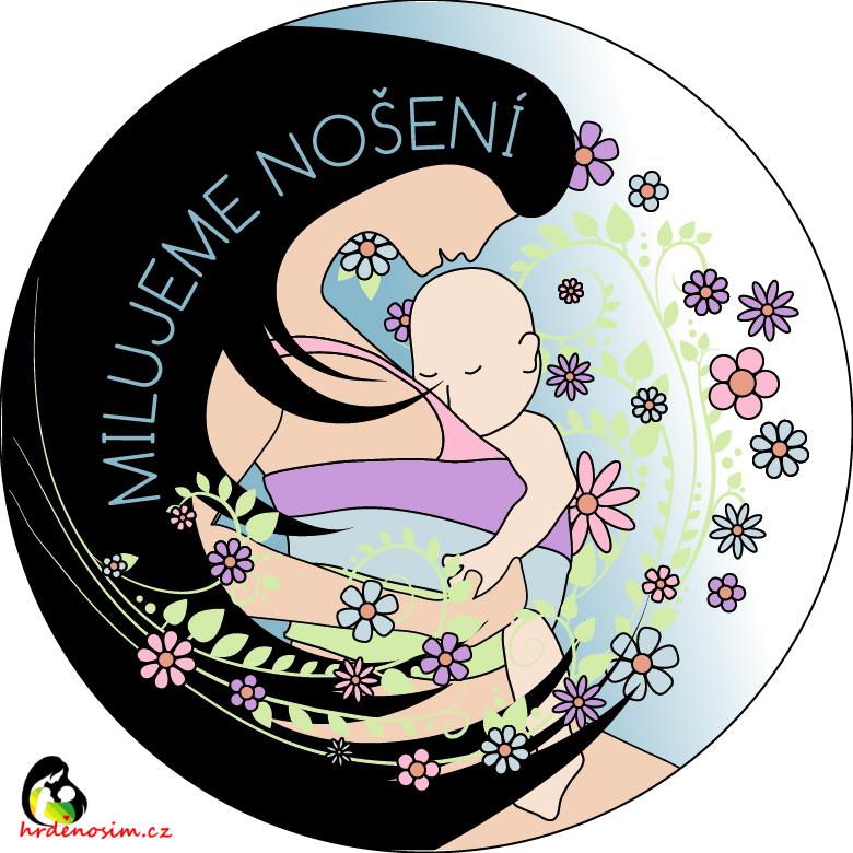Placka 56mm „Milujeme nošení" světlá modrá