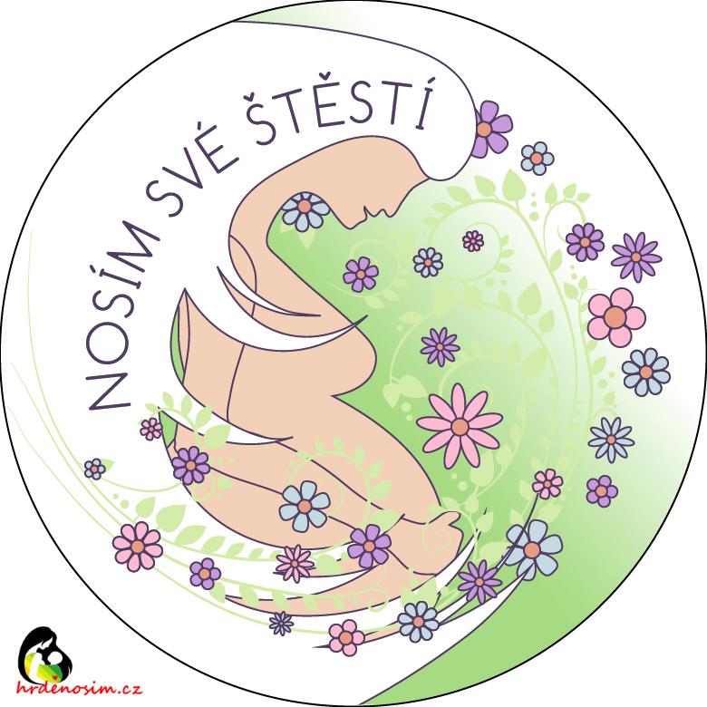 Placka 56mm „Nosím své štěstí" bílá