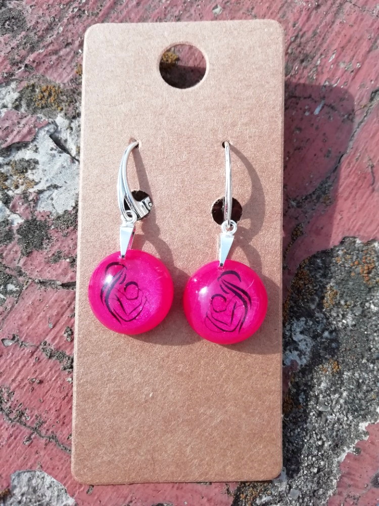 Visací růžové kolečko,motiv nošení, Ag 925/1000