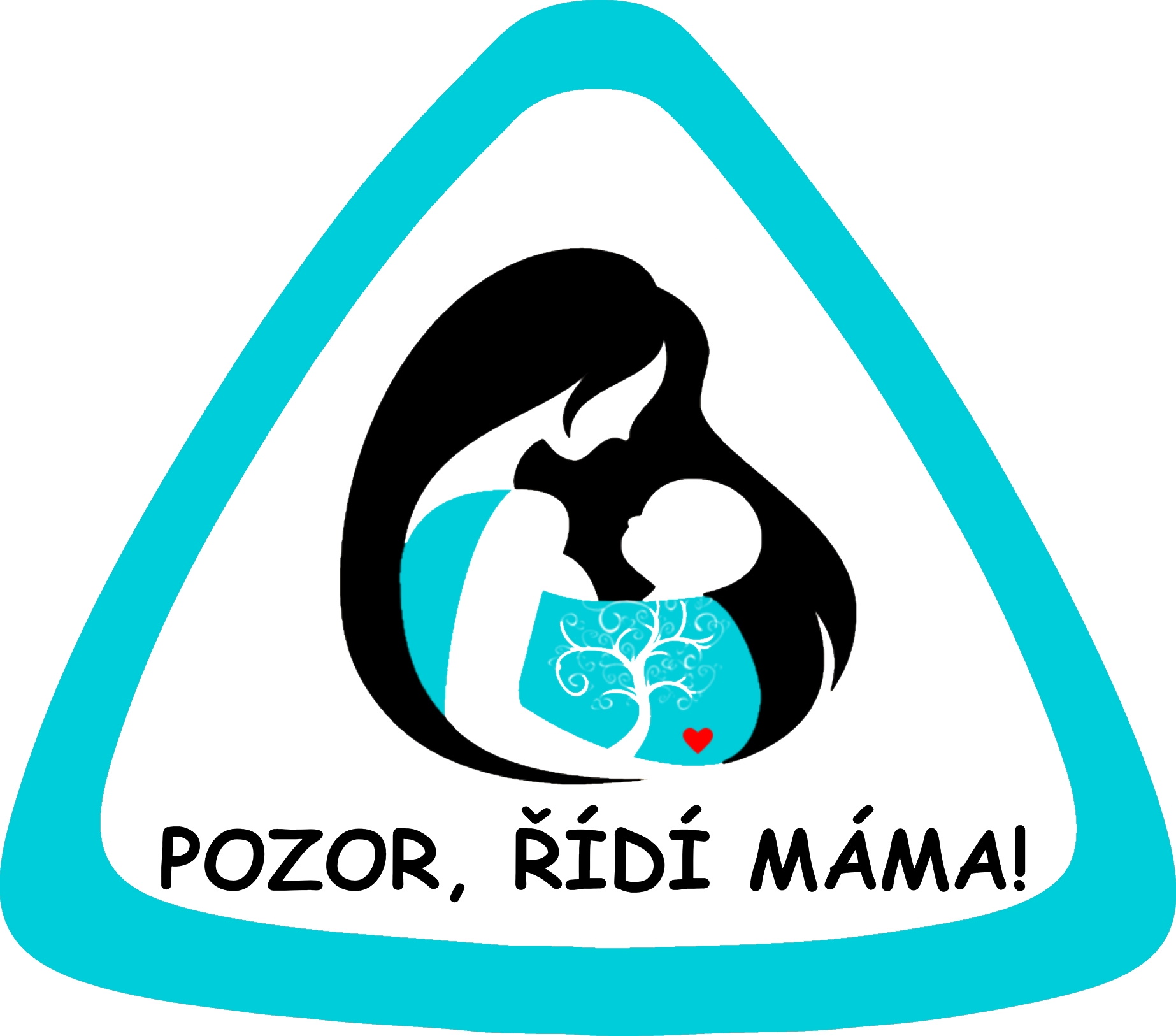 Samolepka na auto " Pozor, řídí máma! "modrá