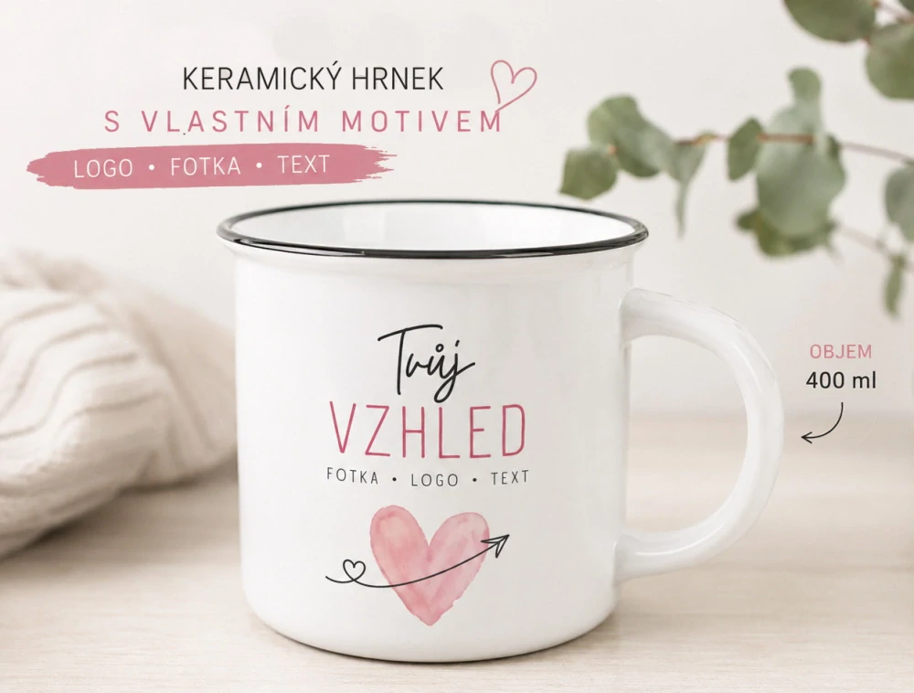 Keramický hrnek imitace smalt 400ml