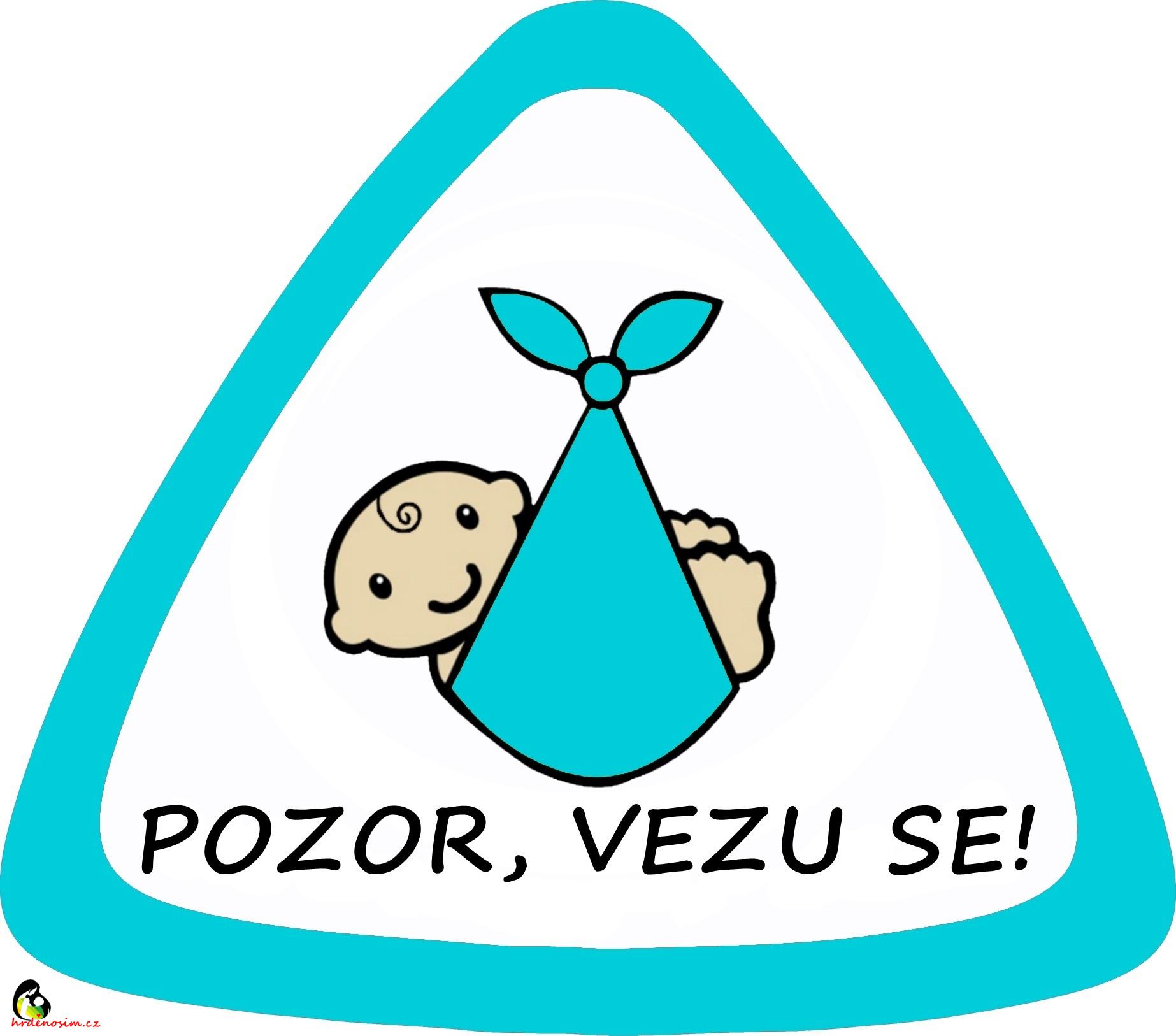 Samolepka na auto "Pozor, vezu se" celomodrá