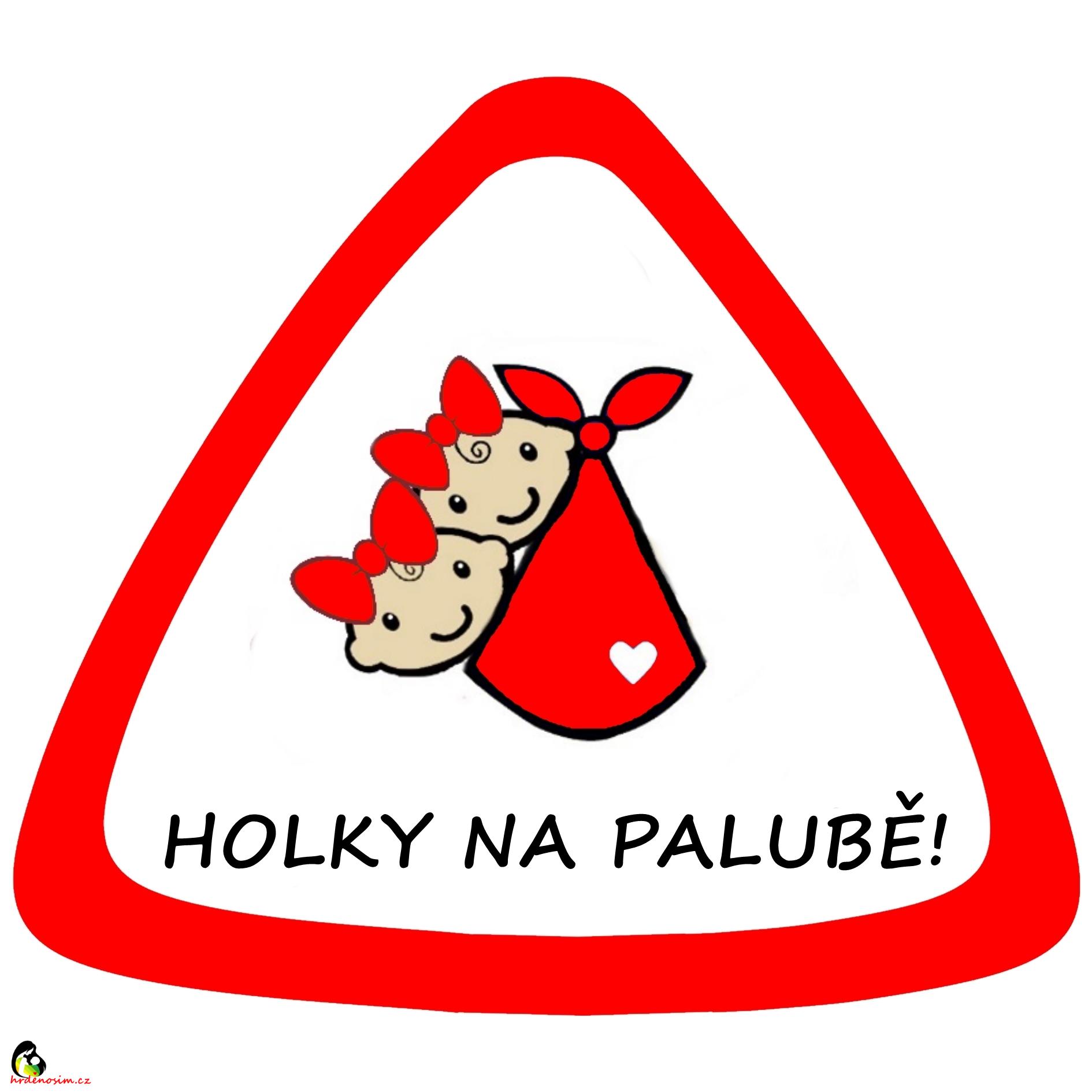Samolepka na auto " Holky na palubě "červená