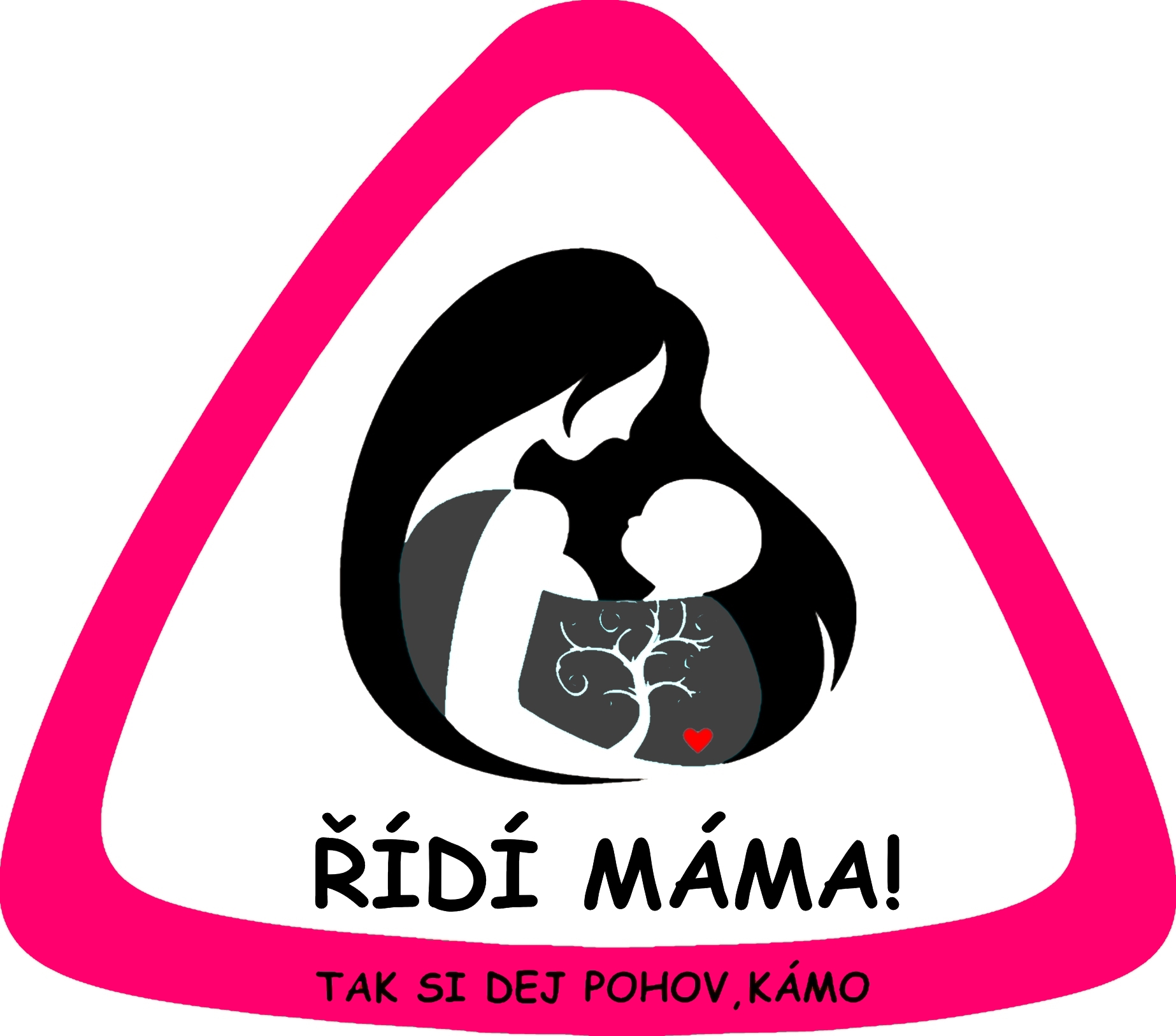 Samolepka na auto " řídí máma,tak si dej pohov " růžová