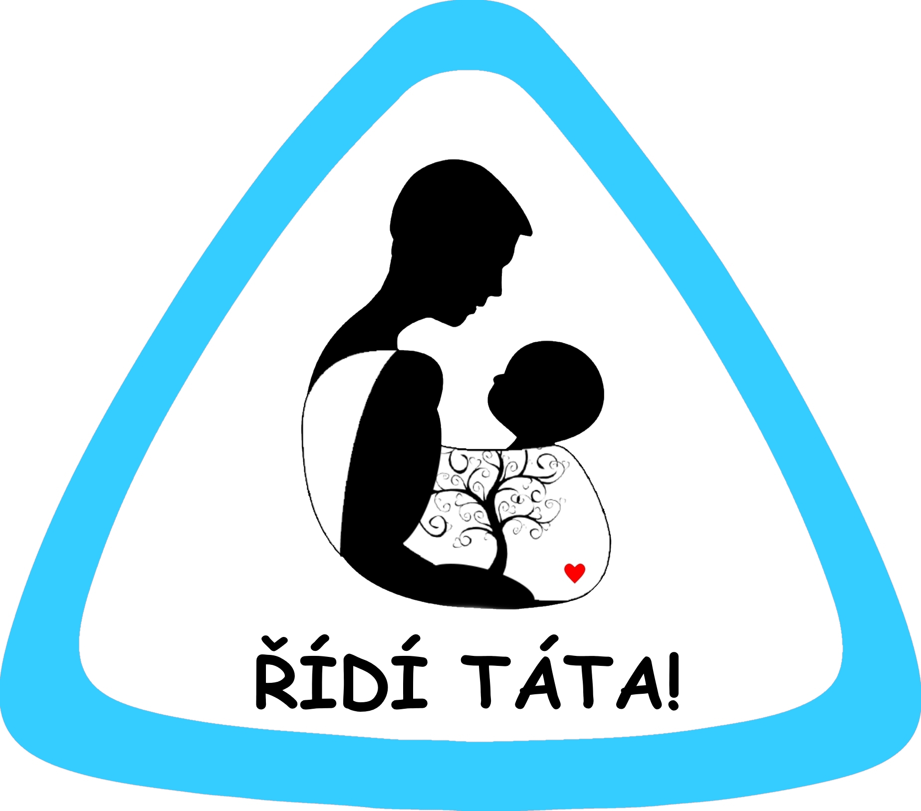 Samolepka na auto " Řídí táta "modrá