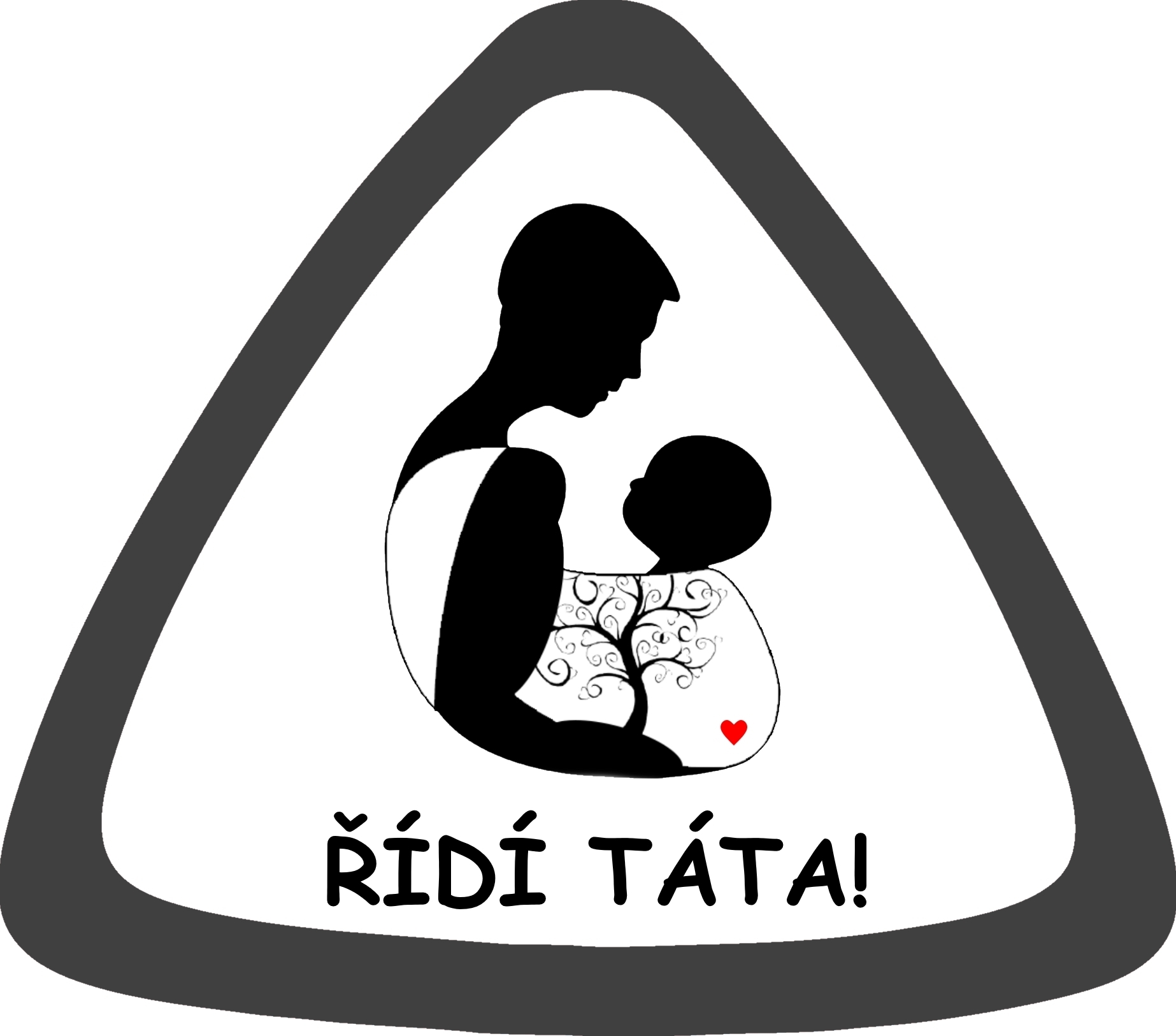 Samolepka na auto " Řídí táta "šedá