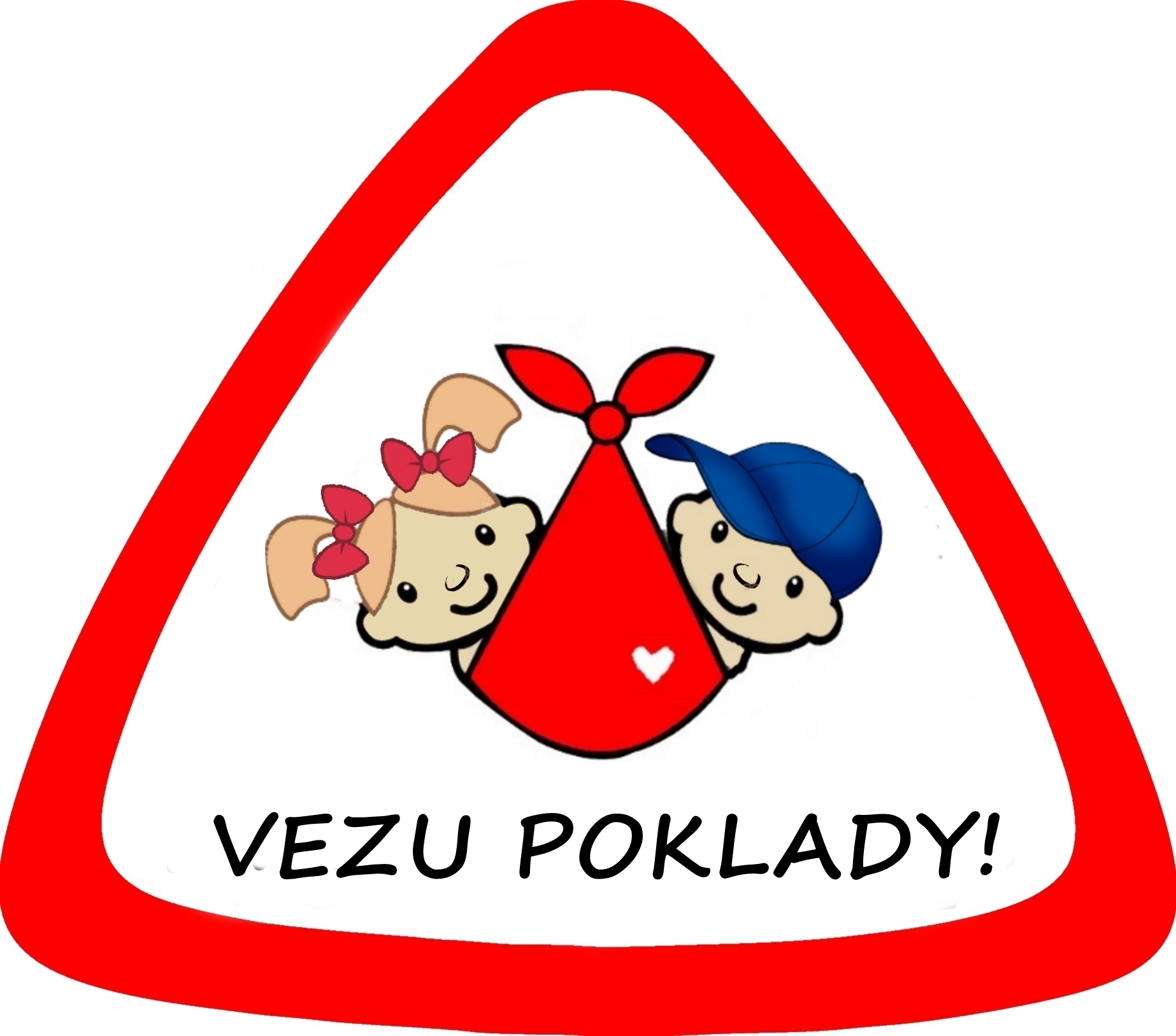 Samolepka na auto " Vezu poklady" děti