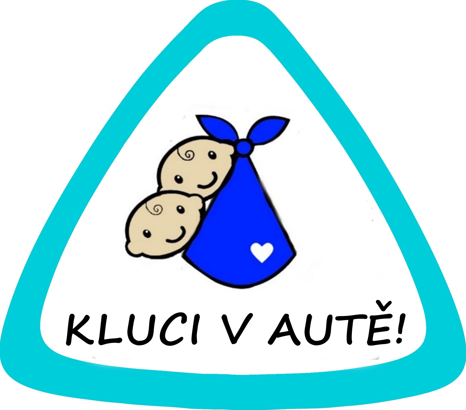 Samolepka na auto " 2 kluci v autě "modrá