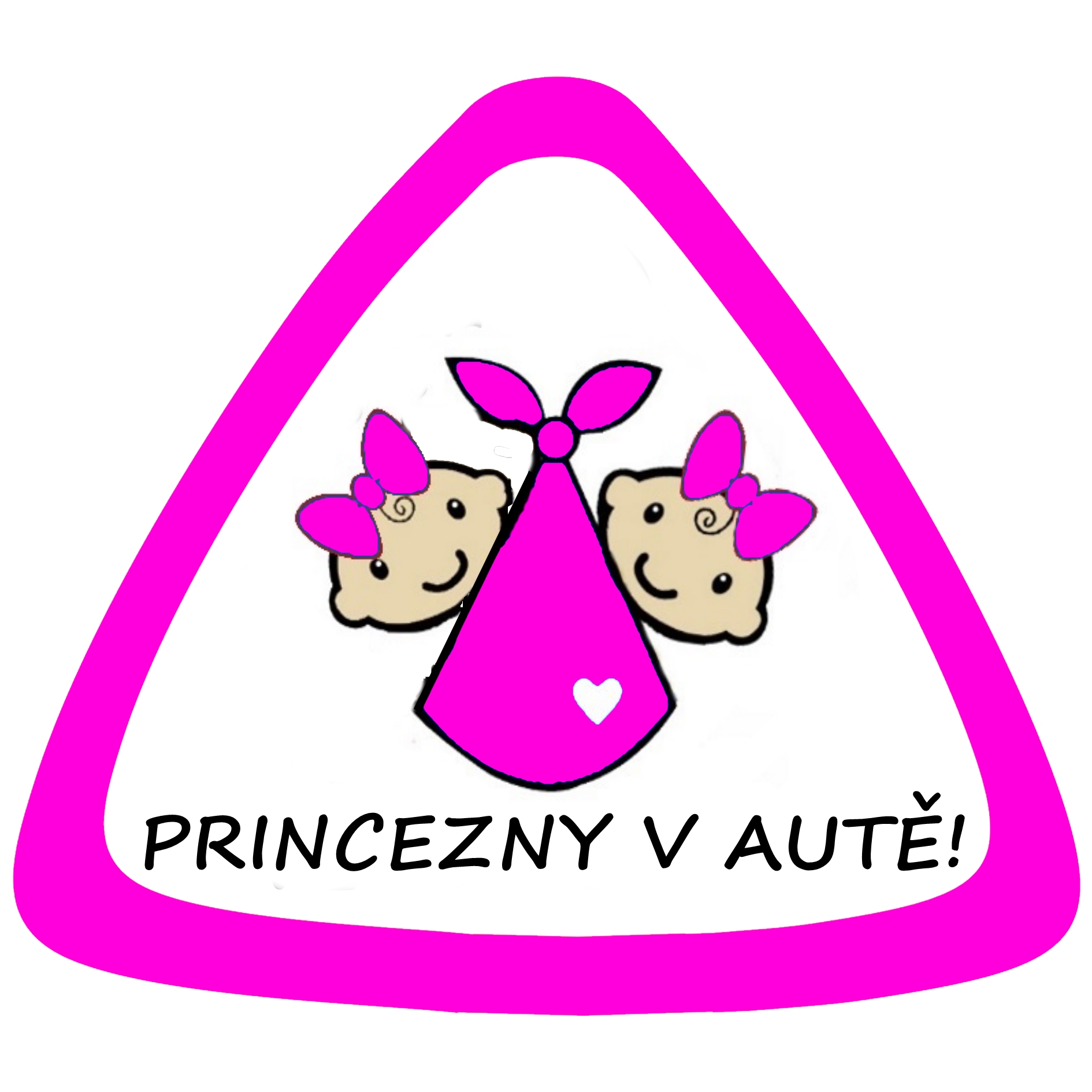 Samolepka na auto " Princezny v autě " celoružová