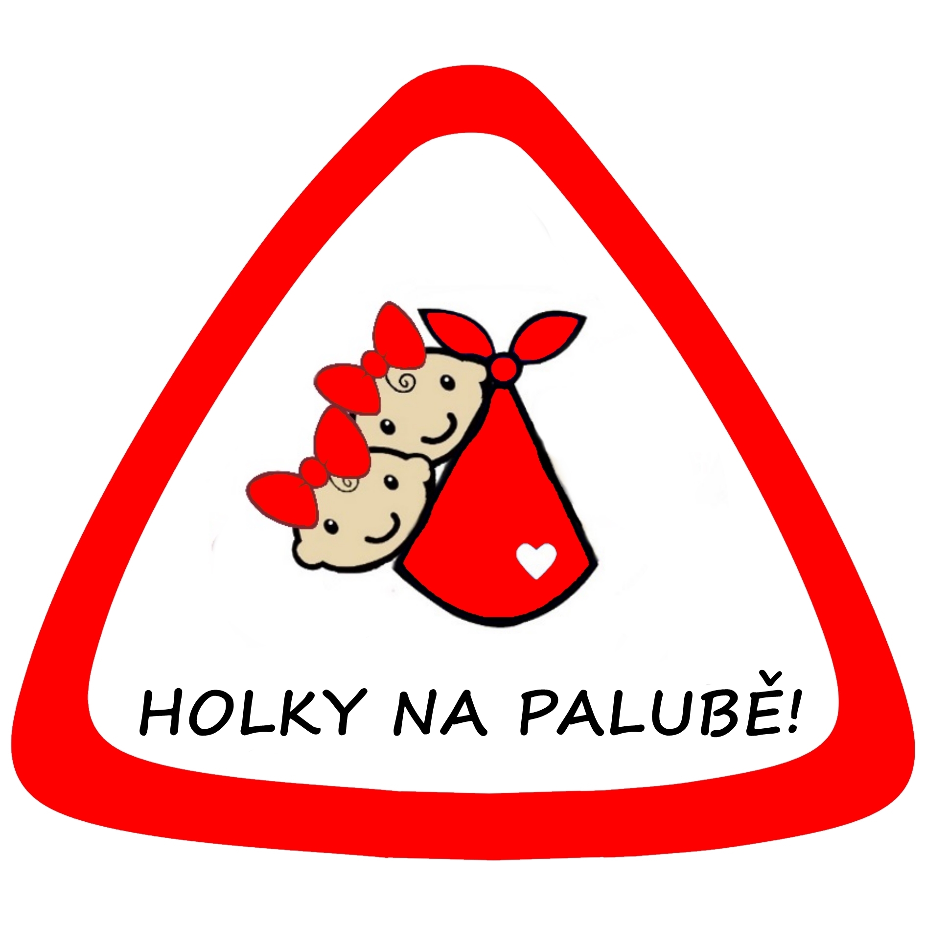 Samolepka na auto " Holky na palubě "červená