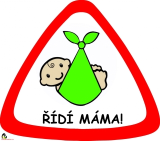 Samolepka na auto " Řídí máma" zelený uzlík