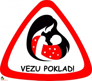 Samolepka na auto " Vezu poklad" červená puntík