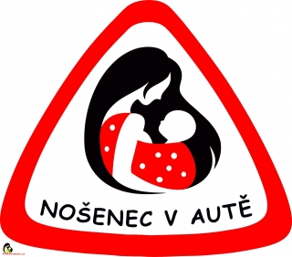 Samolepka na auto " Nošenec v autě "červená puntík