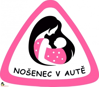 Samolepka na auto " Nošenec v autě "růžová puntík